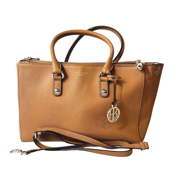 henri bendel Bags Henri Bendel Large Satchel Womens Handbag Shoulder Bag Tan Leather Convertible Poshmark